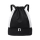 thumbnail image 1 of Mochila con cordón ajustable, resistente al agua, para hombres y mujeres, con separación para ropa seca y mojada. Negro, 1 of 9