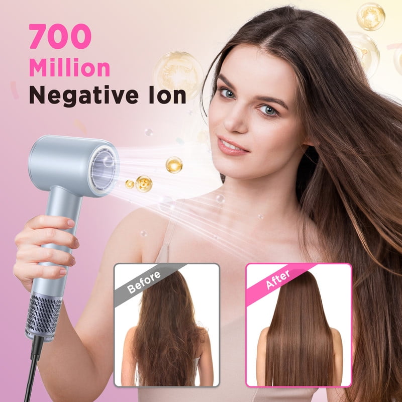 Hair Dryer, 110000 RPM Ionic Travel Blow Dryer Hair Care Fast Drying New Years Gifts for Women Men, Blue