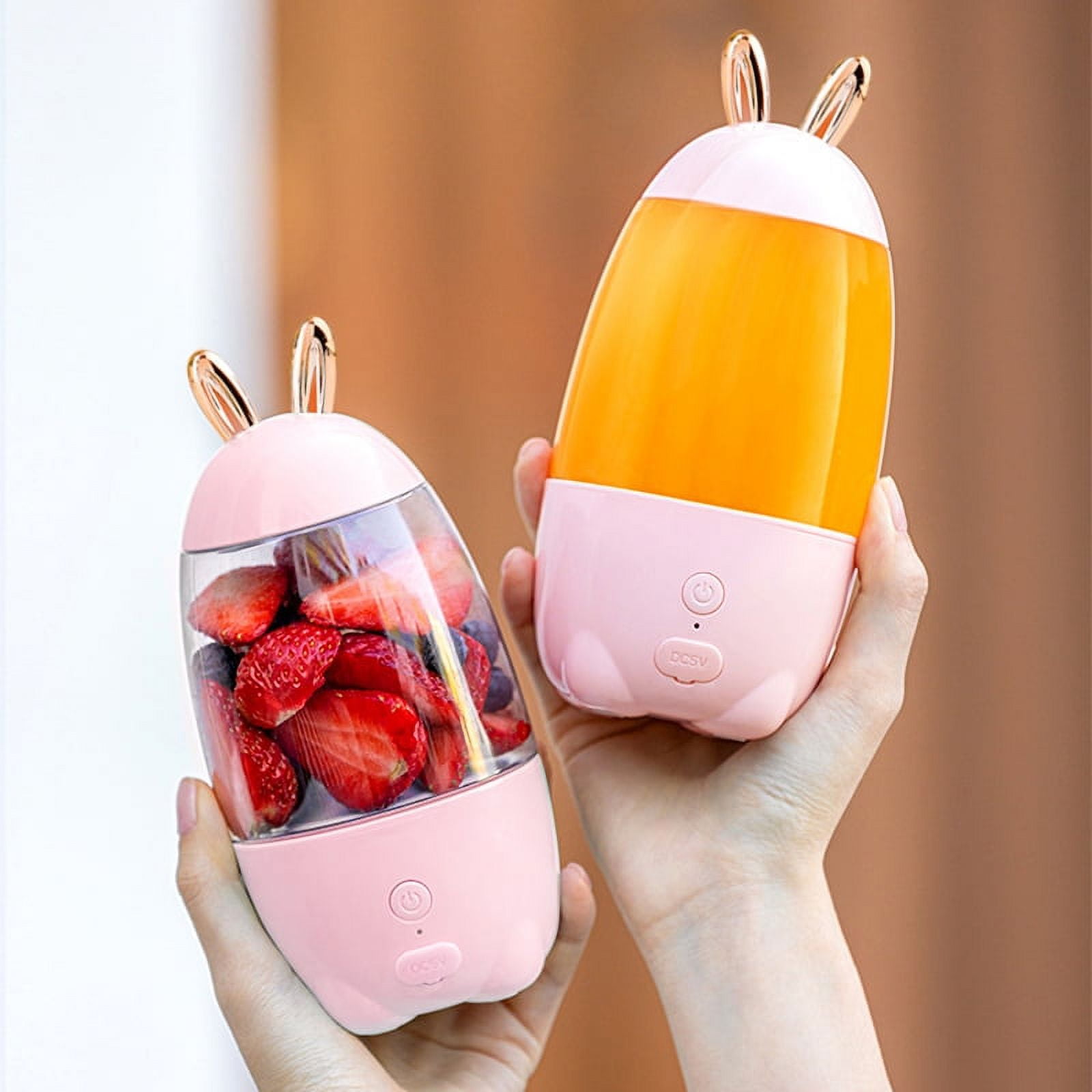 POINTERTECK 400ml Portable Blender, Personal Eletric USB Rechargeable Juicer Blender forFruit, Smoothie, Baby Food Mixing Machine, 1500mAh Battery(Pink)