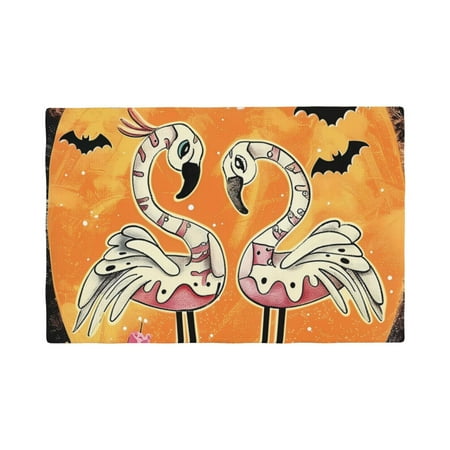 

Placemats Set of 6 Halloween Flamingos Place mats for Dining Table Indoor/Outdoor Cute Heat Resistant Washable Table Mats(18 x 12 )