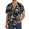 thumbnail image 2 of Picia Dogs Men's Linen Shirts Short Sleeve Cuban Beach Shirts Casual Shirts Button Down Shirt for Men Beach Summer Wedding Shirt-Medium, 2 of 7
