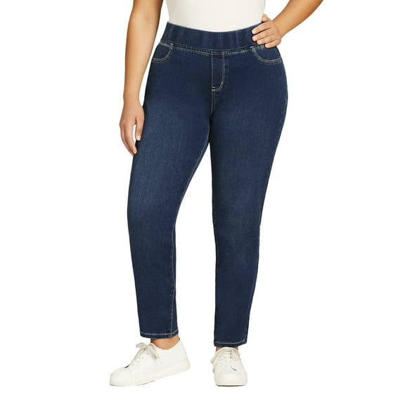 Avenue Women's Plus Size Petite Butter Denim Pull-On High Rise Jean