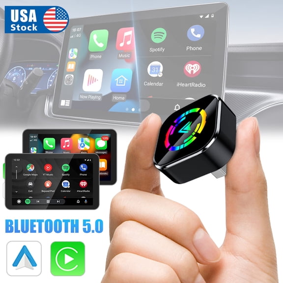 2 in 1 Wireless CarPlay Dongle Car USB Android Auto Adapter Navigation Player