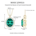 thumbnail image 4 of Rosec Jewels Lab Grown Emerald Pendant Necklace with Diamond Halo for Women - AAAA Grade, 18K Yellow Gold, 4 of 6