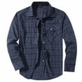 thumbnail image 4 of Mens Western Flannel Shirt Pearl Snap Long Sleeve Checkered Plaid Regular Fit Shacket Lightweight Christmas Jacket, 4 of 7