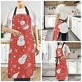 thumbnail image 2 of Yayeee Chief Kitchen Apron with Pockets for Cooking Water Resistant Unisex Adjustable Neck Strap, Red Snowman, 2 of 7