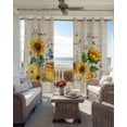 thumbnail image 6 of Yellow Sunflowers Blackout Curtains for Bedroom Living Room Darkening Curtains 63 Inches Long Daisy Bees Elegant Farmhouse Floral Window Curtain 2 Panels Set Window Treatment Grommet Drapes 52"x63", 6 of 9