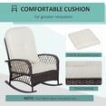 thumbnail image 4 of Newboti Furniture Outdoor Wicker Rocking Chair with Wide Seat, Thick, Soft Cushion, Rattan Rocker w/Steel Frame, High Weight Capacity for Patio, Garden, Backyard, Cream White BN.4308, 4 of 10