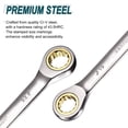 thumbnail image 4 of Llave de trinquete de doble extremo Uxcell, 19X22mm, 72 dientes, herramienta Cr-V, 4 of 7