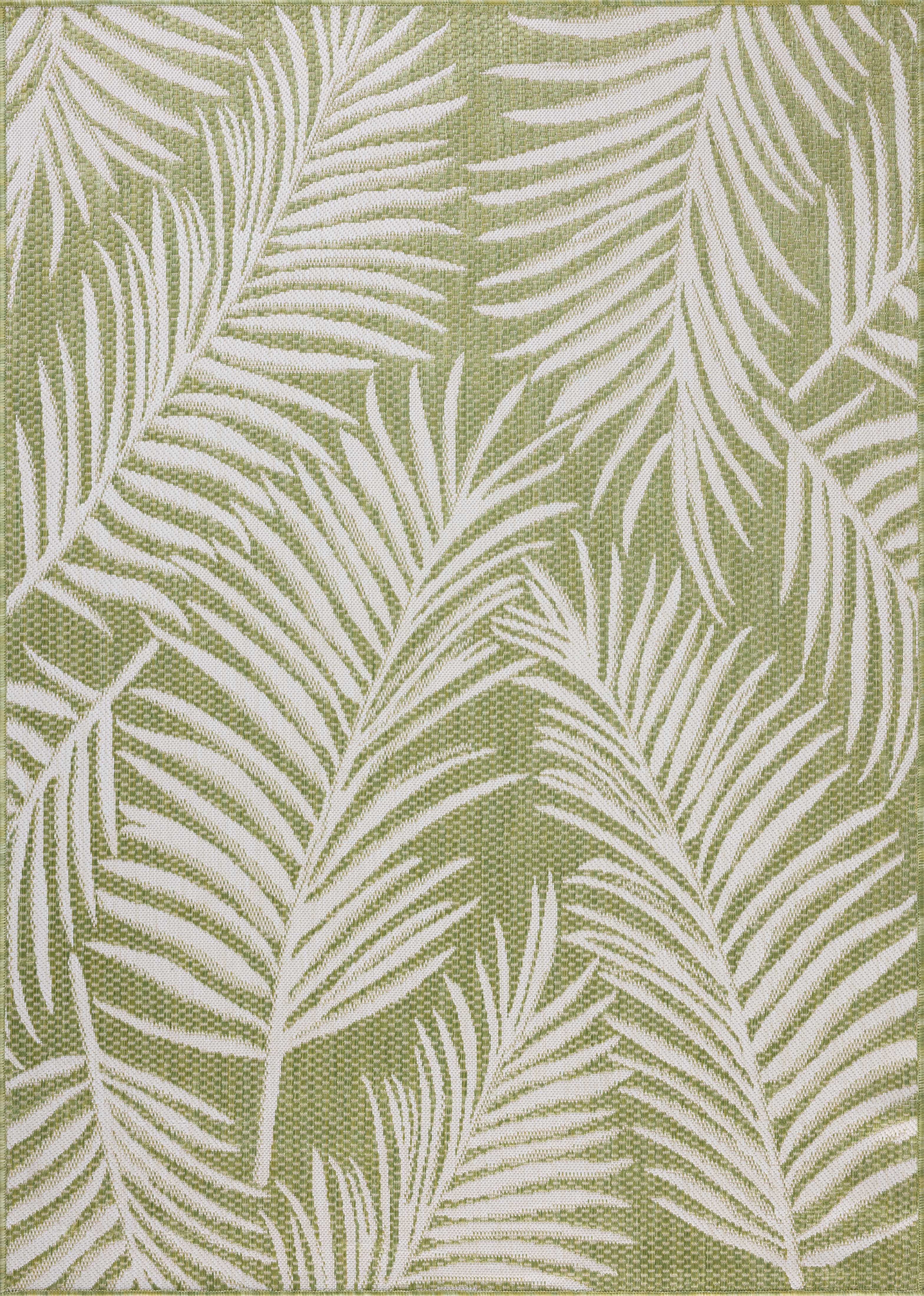Indoor Outdoor Rug 4x6, Reversible, Loloi Easton Ivory / Green (4' x 6')