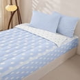 thumbnail image 3 of Erosebridal Blue Polka Dot Zipper Twin Comforter Sets with Fitted Sheet and 2 Pillowcases,Off-White Circle Fresh Zipper Bedding Set For Girls,Reversible,4 Pieces, 3 of 7