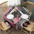 thumbnail image 3 of Pioneer Flower Floral Print Pattern Round Tablecloth 60"x60",Wrinkle Wipeable Table Cloth for Kitchen Dining Room Picnic Patio Party, 3 of 6