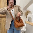 thumbnail image 2 of Sywqhk Bolso Bandolera De Hombro De Pu De Color Sólido Plisado Retro Para Mujer (Marrón) Sywqhk Para estrenar, 2 of 8