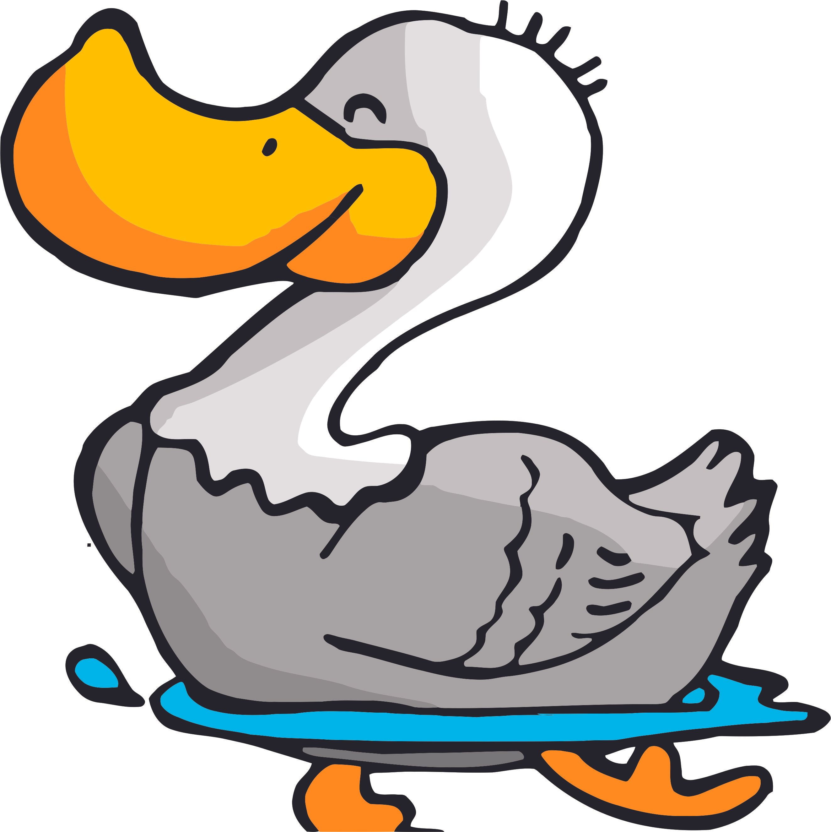 Happy Duck Ducks Swimming Wall Decals for Bedroom or Bathroom Bath Time