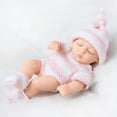thumbnail image 3 of Reborn Doll, Simulation Baby Doll, 18cm Realistic Vinyl Baby Doll with Adjustable Limbs, Soft Rubber Pacifier and Baby Bib, Photography Prop and Art Collection Gift for Kids, 3 of 8