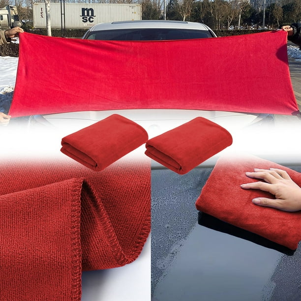 Toallas para lavar autos (paquete de 2), grandes (24 x 63 pulgadas), súper absorbentes, sin pelos, resistentes, para uso en garaje,Wsvlmg