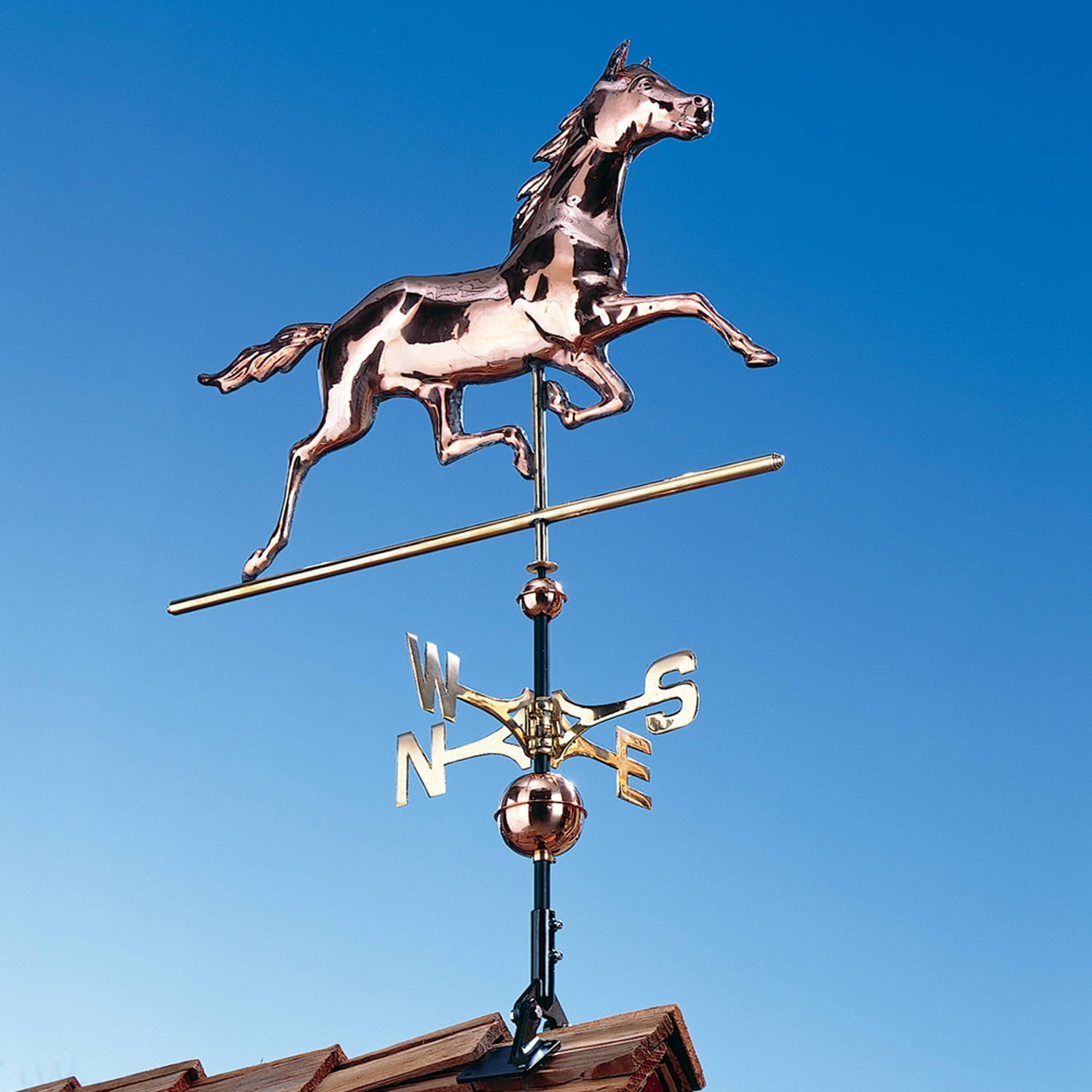 Copper Horse Weathervane, Polished by