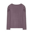 thumbnail image 6 of Ohufall Girls Long Sleeve T-Shirts Kids Cute Solid Causal Pullover Tunic Tops Loose Comfortable Crew Neck Blouse for Teen Girls, 3-14 Years, 6 of 6