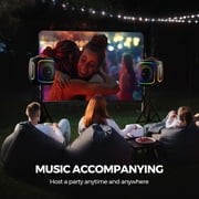 Seenda Karaoke Machine with Bluetooth & 2 Wireless Microphones, IPX5 Waterproof Portable PA System with RGB Lights for Indoor/Outdoor Parties