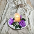 thumbnail image 6 of PEONAVET Rose Candle Wreath Artificial Silk Flower Ring Leaf Candle Wreath Wedding Valentine Day Party Table Candlestick Decorations, 6 of 6