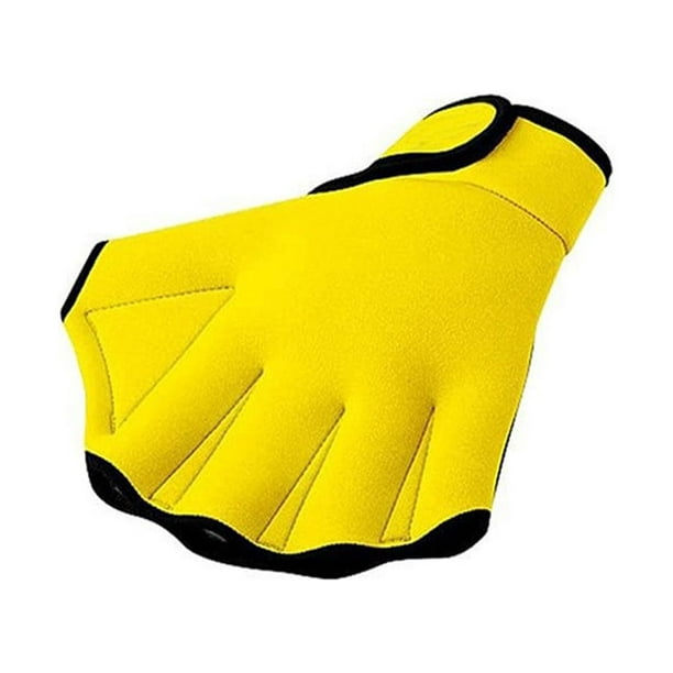 Enqiretly Lightweight Aquatic Gloves With Fine Stitching For Water Sports  Improve Swimming Speed Diving Gloves yellow L