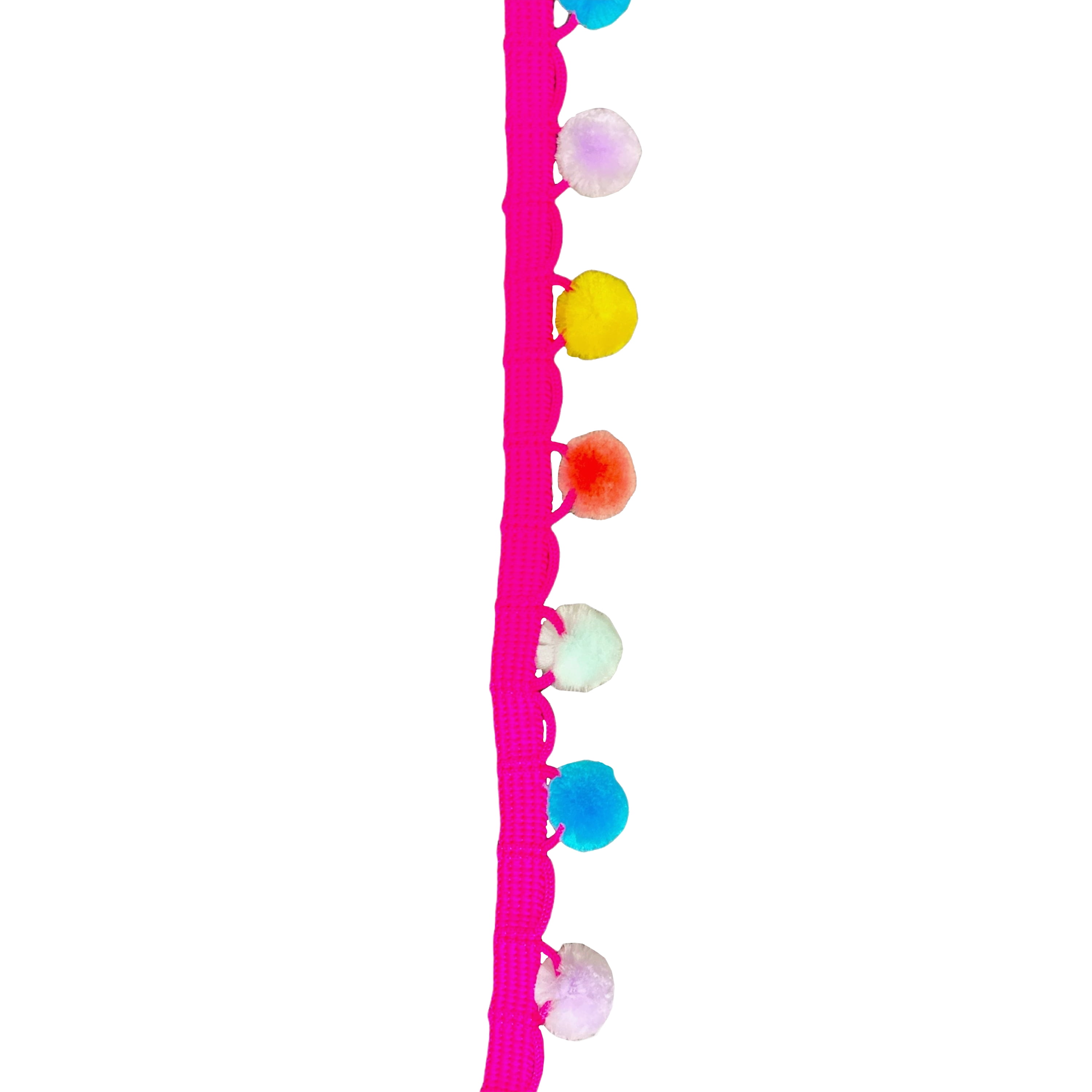 Pom Pom Trim - Multi Colored Dangling - 1/2 inch Ball Fringe - 1 Yard –  Sugar Pink Boutique