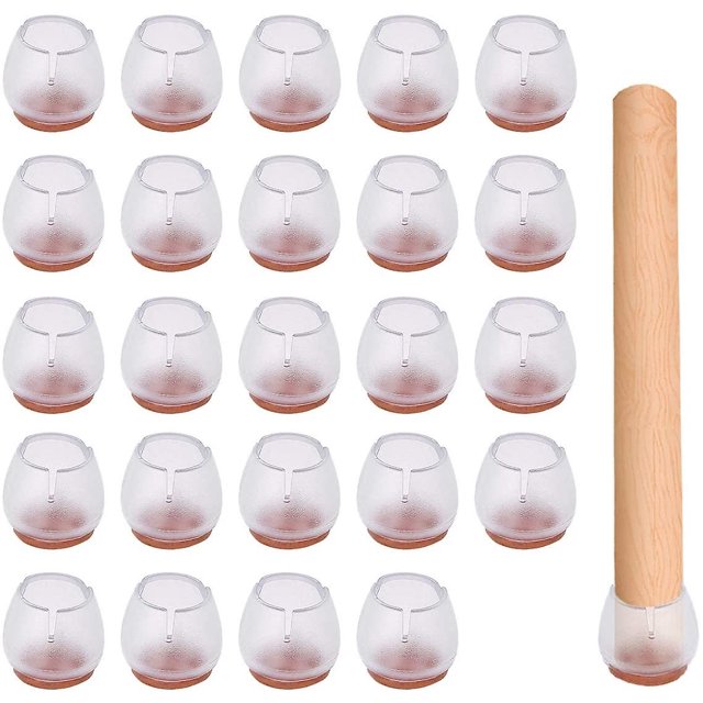 Almohadillas De Silicona Para Sillas, 24 Piezas De Tapas Para Sillas, Protectores De Patas De Silla Cubierta De Pie De Silla De Silicona, Almohadilla De Silicona Para Silla Pies De Goma De 25 Mm-29 Mm Afortunado Sencillez