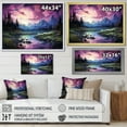 thumbnail image 4 of Designart "Ballet of the Canadian Boreal Forest II" Landscapes Framed Wall Art Decor - Traditional Purple Northern Lights Entryway Framed Wall Art Print, 4 of 6