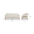thumbnail image 3 of Jennifer Taylor Home Alana 88" Lawson Living Room Three-Cushion Recessed Arm Sofa Couch with Metal Casters, Light Beige, 3 of 8