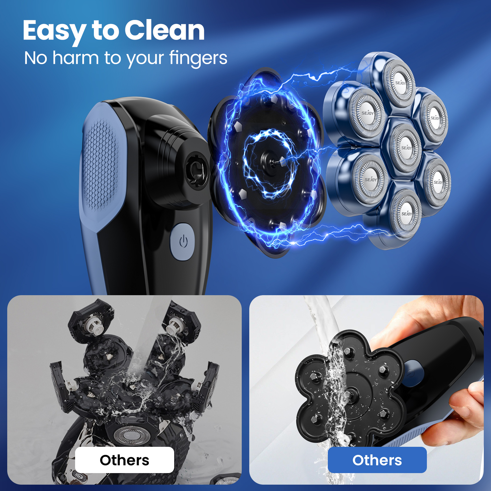 Sejoy 7D Head Shaver 5-in-1 Grooming Kit with LED Display photo 7