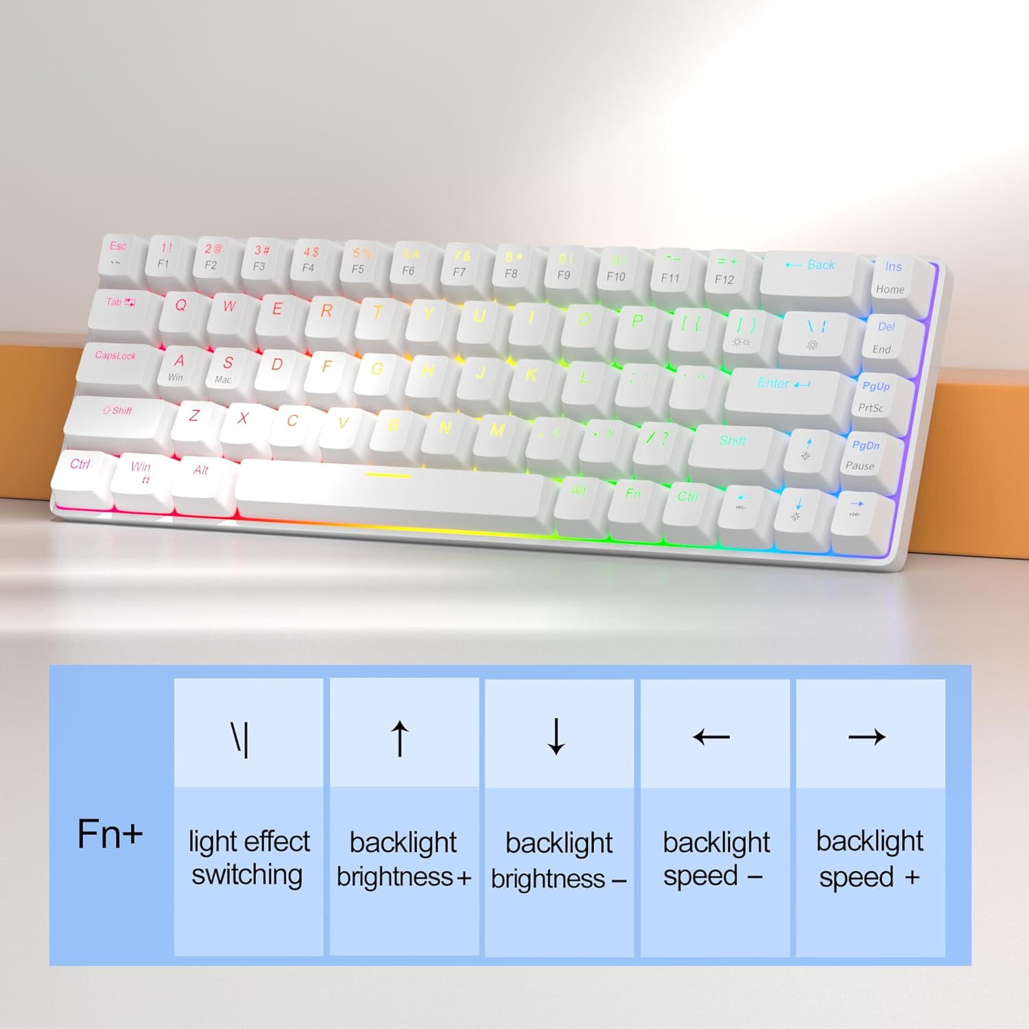 MageGee 60% Rapid Trigger Gaming Keyboard, Hall Effect Magnetic Switch, Actuation Point Adjustable, Hot Swappable RGB Backlit Wired Keyboard with Arrow Keys