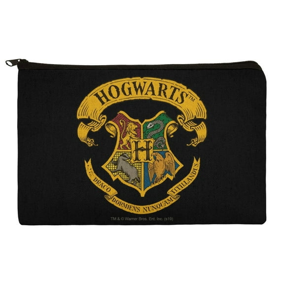 Harry Potter Ilustrated Hogwart's Crest Makeup Cosmetic Bag Organizer Pouch