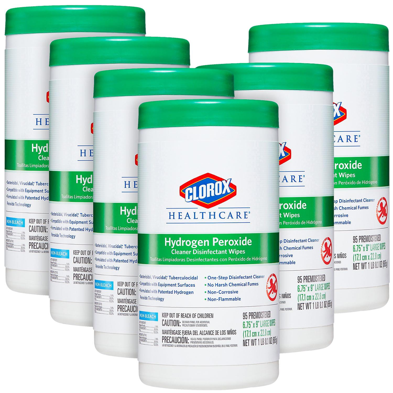 Cleaning Hydrogen Peroxide Disinfecting Wipes (6 Pack)