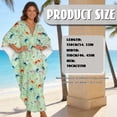 thumbnail image 7 of Xoenoiee Green Butterfly Flower Pattern Women's Plus Size Loose Fit V-Neck Batwing Kaftan Maxi Beach Dress Bathing Suit Caftan Cover Up Loungewear Resort Wear, 7 of 7