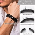 thumbnail image 3 of VEEDOFA Men's Braided Leather Cross Bracelet, Adjustable Christian Jewelry Gift, 3 of 5