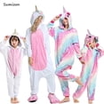 thumbnail image 2 of Kigurumi-Pijamas de unicornio para niñas, ropa de dormir de invierno con animales, Panda, cerdo, mono de Navidad, conjuntos de Pijamas para bebés, 2 of 4