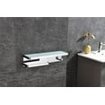thumbnail image 2 of Lexora LSTR18152PCWG Bagno Bianca Stainless Steel White Glass Shelf with Towel Bar & Robe Hook, Chrome, 2 of 8
