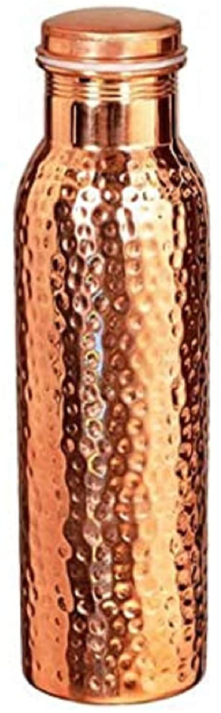 Moonovator 1000 ML 100% Pure Copper water Bottle Hammered Design Health Benefits 