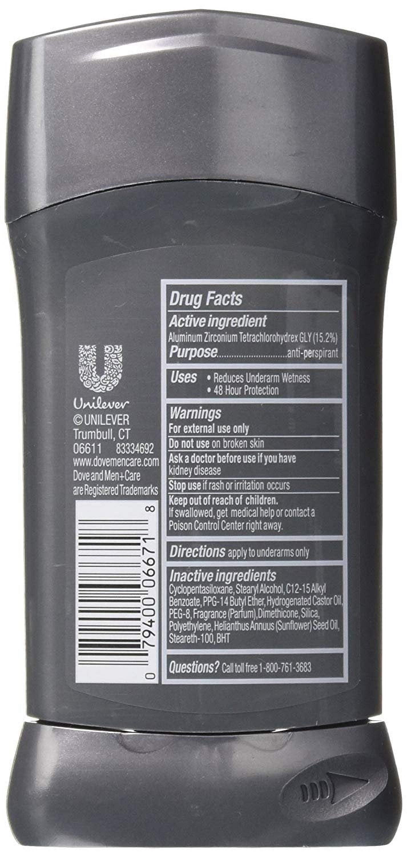 Dove Deodorant 2.7oz Mens Clean Comfort Anti-Perspirant (Pack of 3)