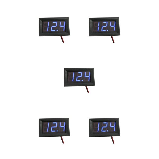 ZLight Digital Voltmeter DC 4 .0 ~ 30V Digital Voltmeter 0 -100V High Accuracy LED Display Voltage Panel Meter Gauge Automotive Accessory blue 5Set