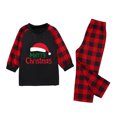 thumbnail image 2 of Odeerbi Christmas Pajamas for Family Plaid Holiday Long Sleeve Family Christmas Pajamas Matching Sets Kids Fashion Casual Plaid Print Tops Pants Sleepwear Family Matching PJs Set Black, 2 of 4