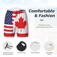 thumbnail image 3 of Mens Canada Us Friendship Flag Combination Swimming Trunks with Compression Liner Beach Quick Dry Swim Shorts, 3 of 6