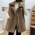 thumbnail image 4 of Fartey Womens Fuzzy Fleece Vest Casual Warm Sleeveless Zip Up Sherpa Vest Jacket with Pockets Dressy Casual Lapel Collar Vests Coats M, 4 of 6