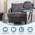 thumbnail image 3 of MOONMISS Chenille Upholstered Mid Century Modern Wood Frame Armchair-GREY, 3 of 5