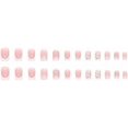thumbnail image 4 of 24pcs French False Nails White Tip Square Stick on Nails Flower Press on Nails with Rhinestones Removable Glue-on Nails Fake Nails Women Girls Nail Ar, 4 of 5
