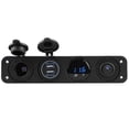 thumbnail image 2 of 4-in-1 On/Off Toggle Switch Panel Dual USB Charger Voltmeter for Car Boat Marine Truck Blue, 2 of 5