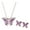 Purple, variant on Lifetechs 2 Pcs/Set Necklace Earrings Set Shiny Rhinestones Butterflies Shape Pendant Necklace Stud Earrings Set Jewelry Gift