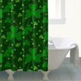 thumbnail image 4 of Ensemble de Rideau de Douche avec Encliquetable, Feuille de Trèfle Chanceuse Irlandaise Vacances (3) Rideaux de Douche Réutilisables Doublure de Douche Décorative en Polyester, 72x72 Pouces, 4 of 4