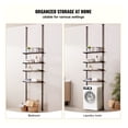 thumbnail image 3 of Over Toilet Storage 4-Tier, Adjustable Bathroom Organizer 53-132" Tall, Low-Carbon Steel Shelf Rack, Space Saver for Small Rooms, Fits Most Toilets, 3 of 9