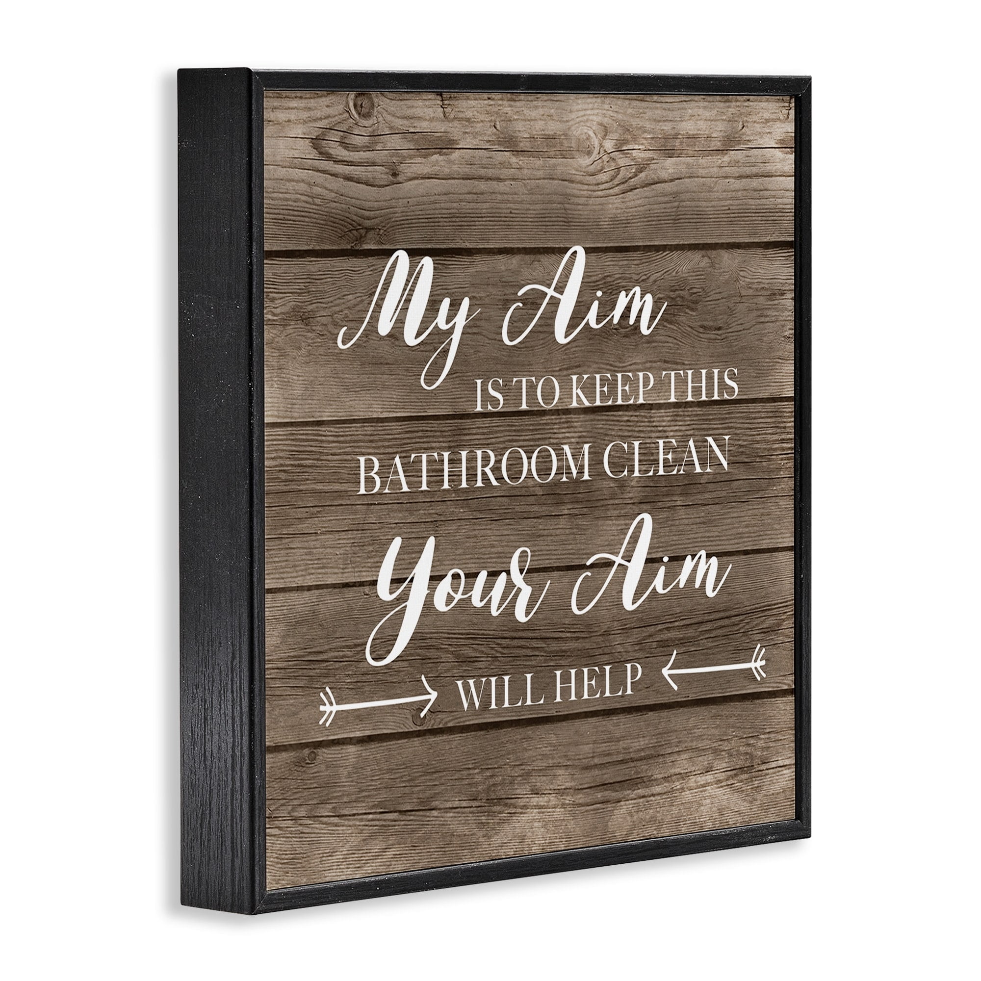 Stupell Industries Your Aim Toilet Cleanliness Funny Motivational Saying,24 x 24, Design by CAD Designs